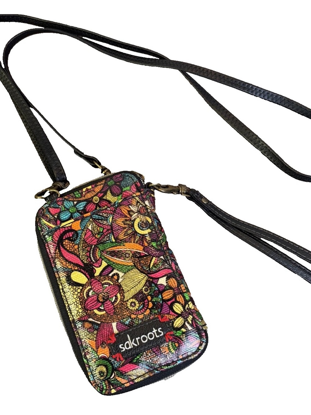 Sakroots Artist Circle Smart Phone Wristlet Crossbody Rainbow Spirit Desert
